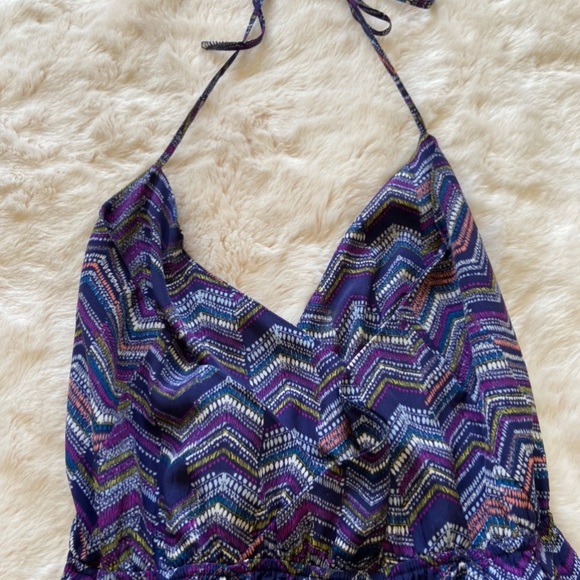 Fire Los Angeles S Purple Chevron Print Jumpsuit - Picture 3 of 6